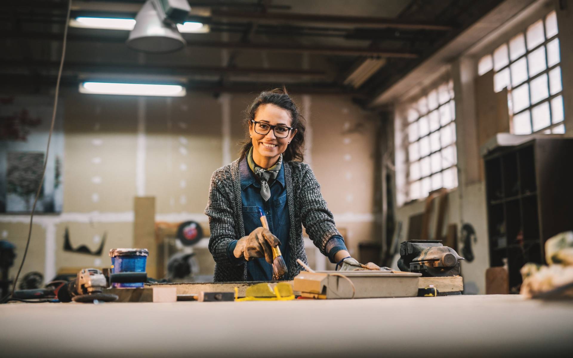 Woman in workshop