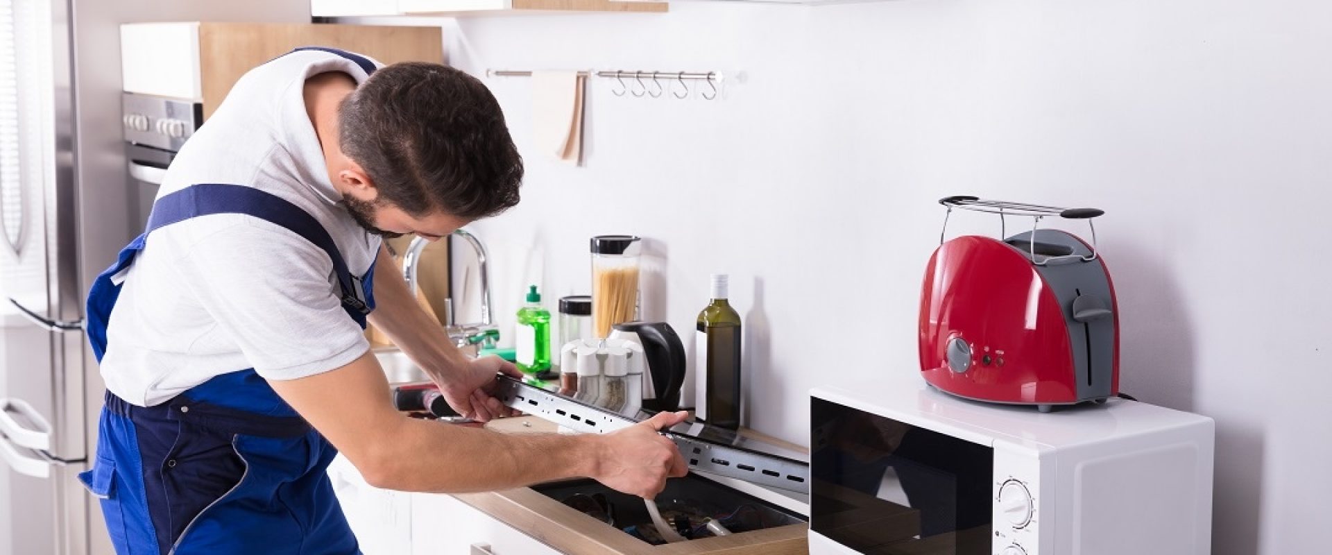 Contractor installing induction