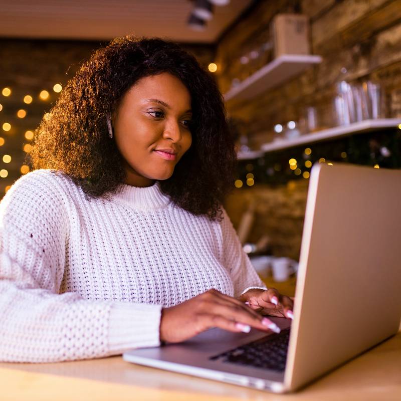 Woman on a laptop