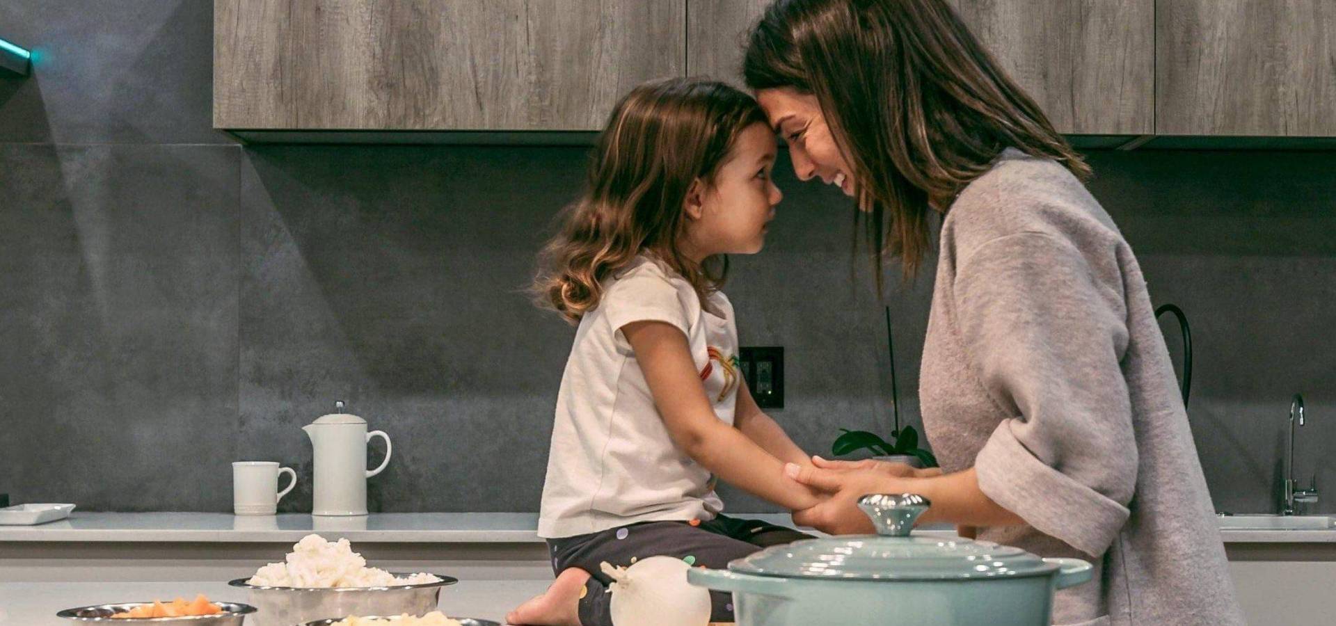 Hero woman daughter kitchen